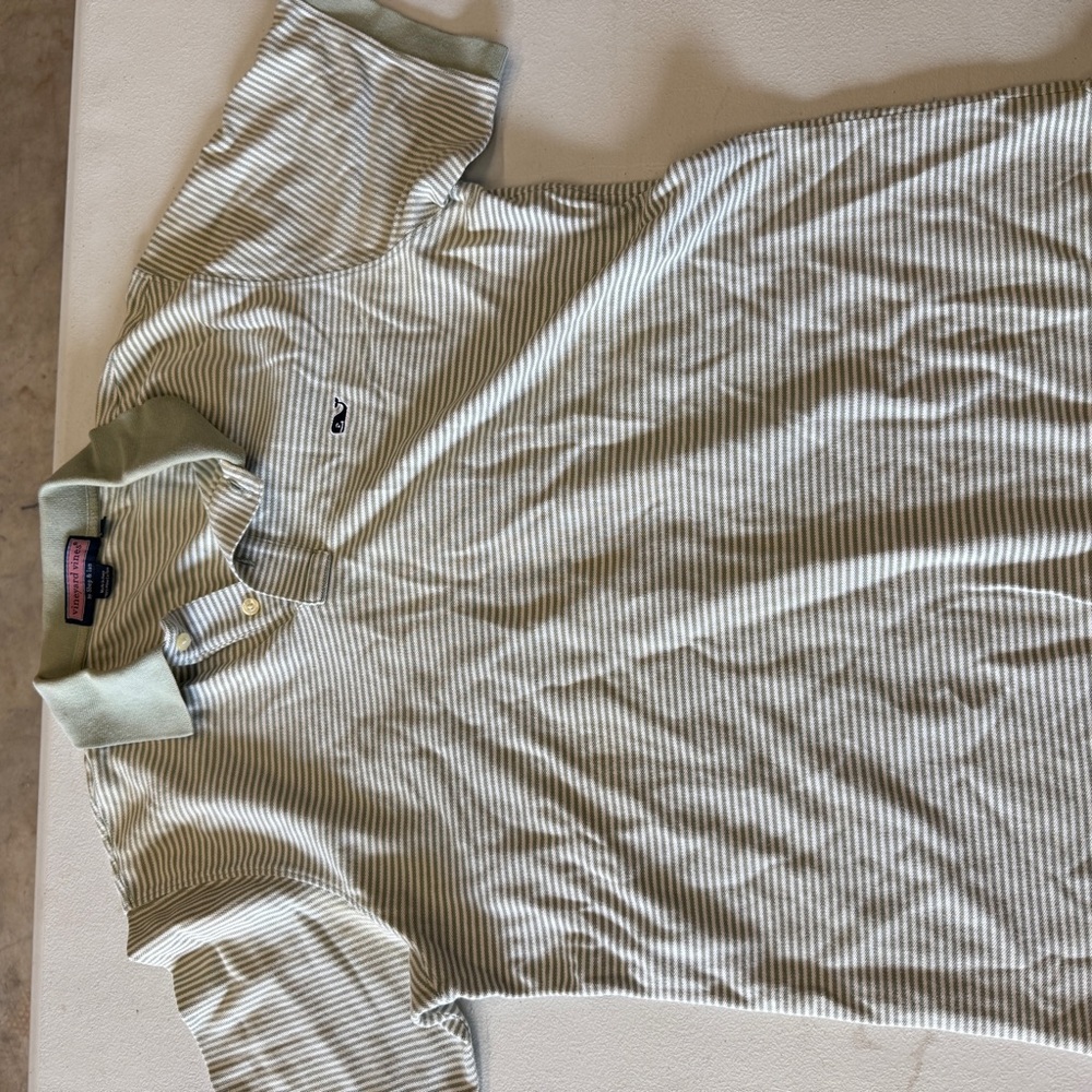 Vineyard Vines Green Striped Polo